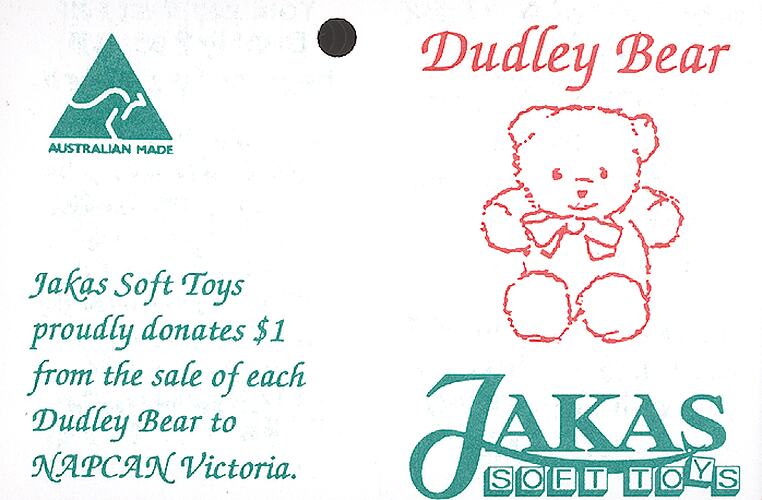 Swing Tag - Dudley Bear