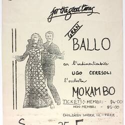 Leaflet - Mokambo Orchestra, Italian Social Club of Werribee's Gran Ballo, circa 1990s