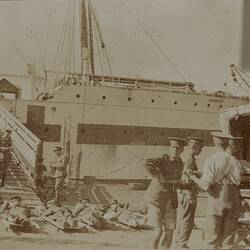 Photograph - 'Hospital Ships Unloading & Loading Convalescents Alexandria', HMAS Assaye, Egypt, World War I, 1915-1916