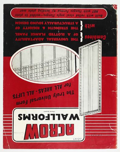 Cover illustration of Acrow Wallforms with some text.
