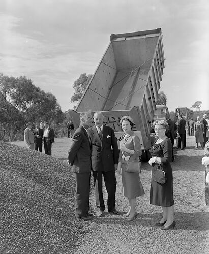 Reid's Lightweight Aggregate, Group with a Truck, Greensborough, Victoria, 23 Oct 1959
