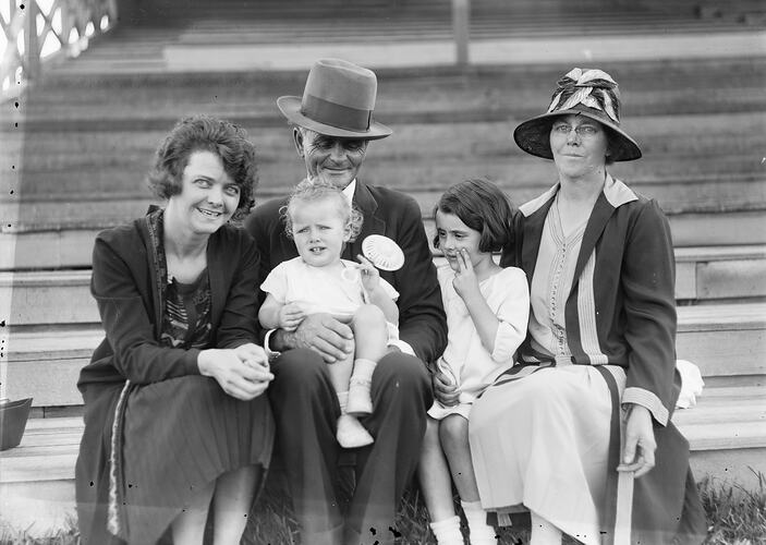 Family Portrait in Stadium, circa 1930s