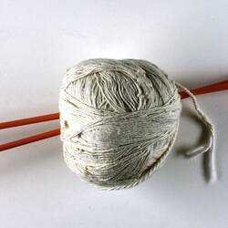 Knitting Needles & Cotton - Plastic & Cotton, circa 1970