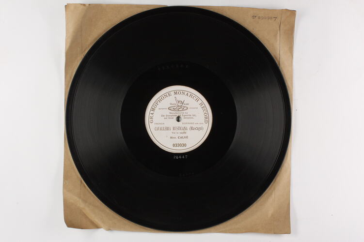 Disc Recording - Gramophone Monarch, Single Sided, 'Cavalleria Rusticana', (Mascagni), 1904-1909