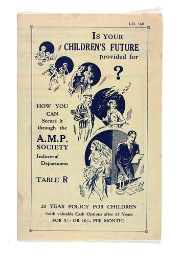 Pamphlet cover with drawings of people