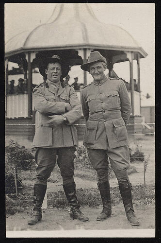 Monochrome photograph of two servicemen.