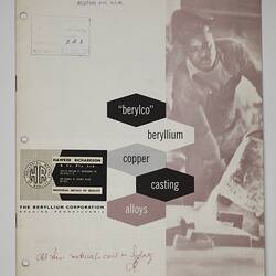 Front cover with illustration and printed text.