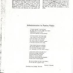 Creative Writing - Dorothy Howard, 'Administration in Passive Voice', AAUP Bulletin, Sep 1967