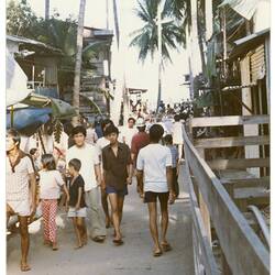 Digital Photograph - Main Street, Refugee Camp, Pulau Bidong, Malaysia, Apr 1981