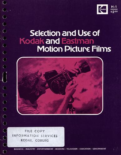 Cover page with tinted photograph of camera operator.
