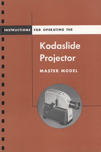 Cover page with small photograph of projector.