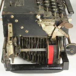 Typewriter and accessories.