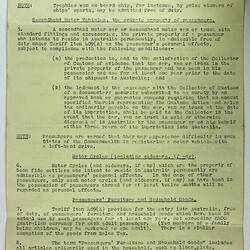 Information Sheet - Passengers Arriving in Australia, Stanley Hathaway, Commonwealth of Australia, Dept of Trade & Customs, 11 Sep 1951
