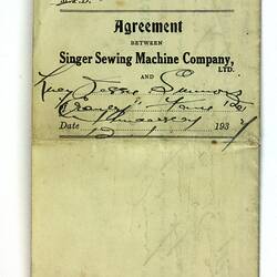 Contract - Singer Sewing Machine Company, Lucy Hathaway, 12 Jan 1937