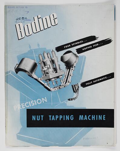 Front cover with illustration and printed text.