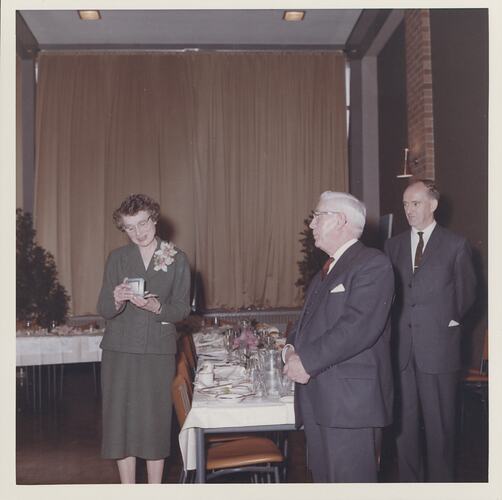 Photograph - Kodak Australasia Pty Ltd, Dr Nellie Fisher Receiving Retirement Present, Coburg, Oct 1962
