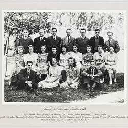Kodak Australasia Pty Ltd, Kodak Research Laboratory Staff, Coburg, 1947