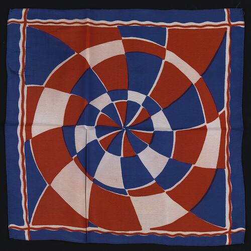 Red, Pink and Blue Silk handkerchief.