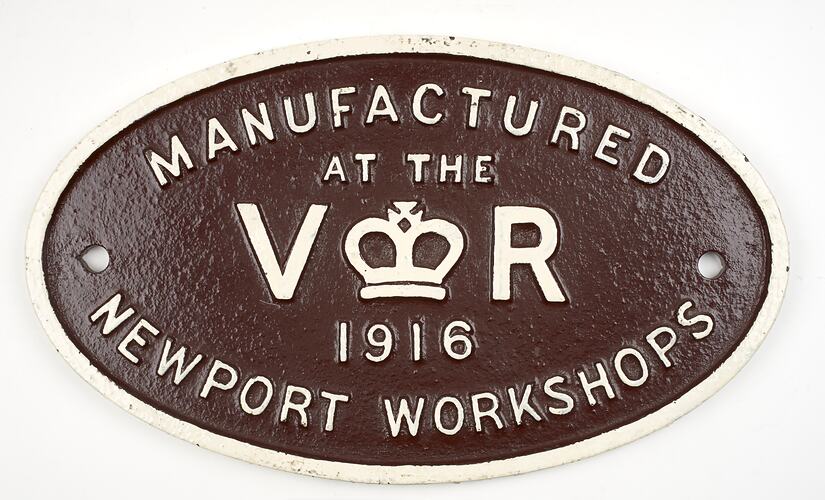 Locomotive Builders Plate - VR Workshops, 1916