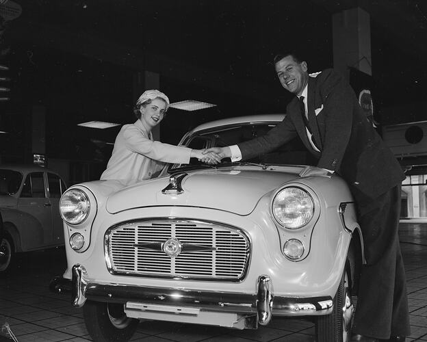Lane's Motors Pty Ltd, Showroom, East Melbourne, Victoria, Dec 1958