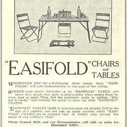 Advertisement - Scarcebrook Bros., 'A Dining Suite for The Great Outdoors', 1925
