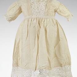Dress - Child's, Cream Silk & Lace, Synthetic, circa 1940-1970