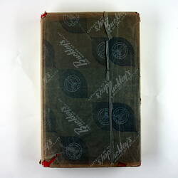 Cover of closed book.