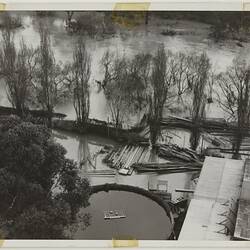 Photograph - Kodak Australasia Pty Ltd, Yarra River in Flood with Silver Recovery Tank & Timber, Abbotsford, Victoria, 1952