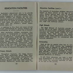 Open booklet, two white pages with black printing. Page 22 and 23.