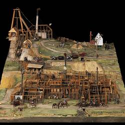 Front view of Model showing details of the Port Phillip Quartz Mine and Gold Works at Clunes