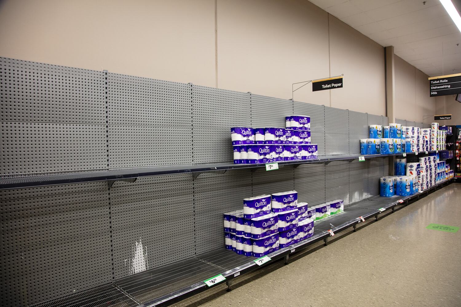 Digital Photograph Half Empty Toilet Paper Aisle Woolworths Blackburn South May