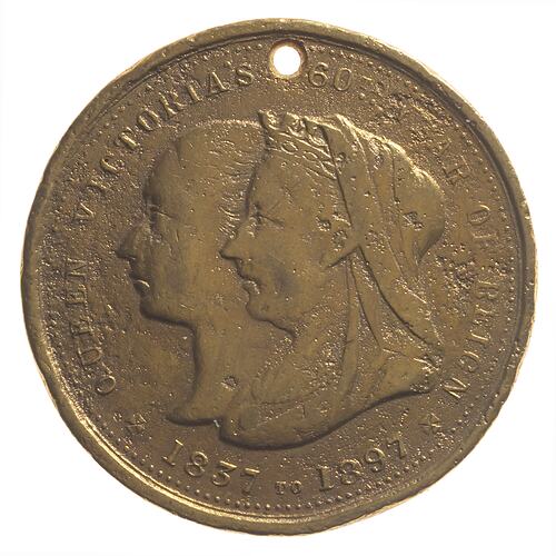 Medal - Diamond Jubilee of Queen Victoria, Bourke East Ward, Robert Harper, Victoria, Australia, 1897