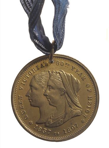 Medal - Diamond Jubilee of Queen Victoria, United Sunday Schools, Victoria, Australia, 1897