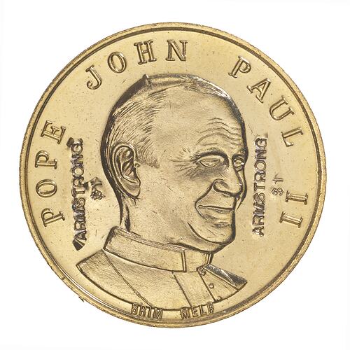 Medal - Visit of Pope John Paul II, Armstrong Shoe Mart, Frankston, Victoria, Australia, 1987