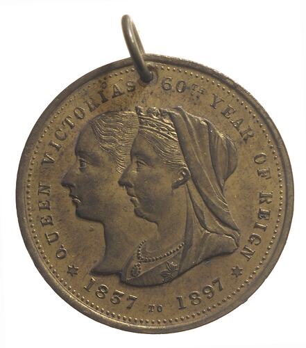 Medal - Diamond Jubilee of Queen Victoria, City of Hobart, Tasmania, Australia, 1897