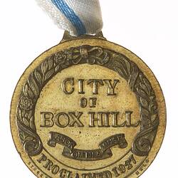 Medal - Centenary of Local Government Box Hill, 1957 AD