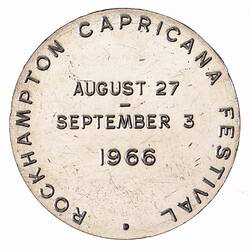 Medal - Capricornia Festival, Australian Numismatic Society, 1966 A.D.