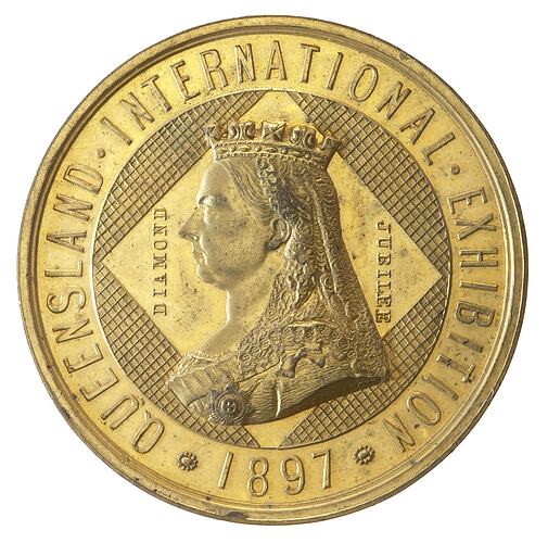 Medal - Queensland International Exhibition Gold Prize, 1897 AD