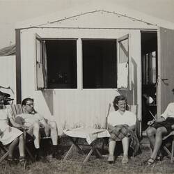 Photograph - Perdon Family In Front Of Holiday Bungalow, Oostvoorne, The Netherlands, circa 1950