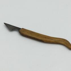 HT 58384, Knife - Metal With Carved Wooden Handle, Joseph Scerri, Brunswick, circa 1980s-2010s (ART & CRAFT), Object, Registered