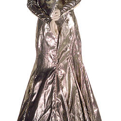 Dress - Prue Acton, Evening, Gold Lame Leaves, 1983-1984