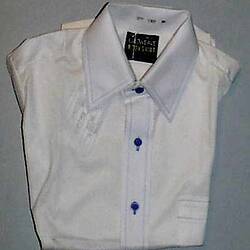Shirt - Gloweave, Body Shirt, White & Blue, 1960s