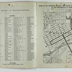 Printed double page of booklet,  in black and white with black and white photographs and illustrations.