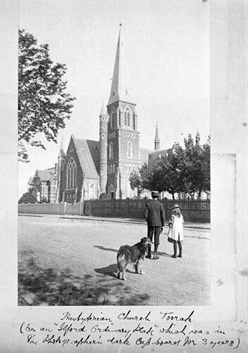 Presbyterian Church, Toorak. (On an "Ilford Ordinary Plate" which was in the photographer's dark cupboard for 3 years)