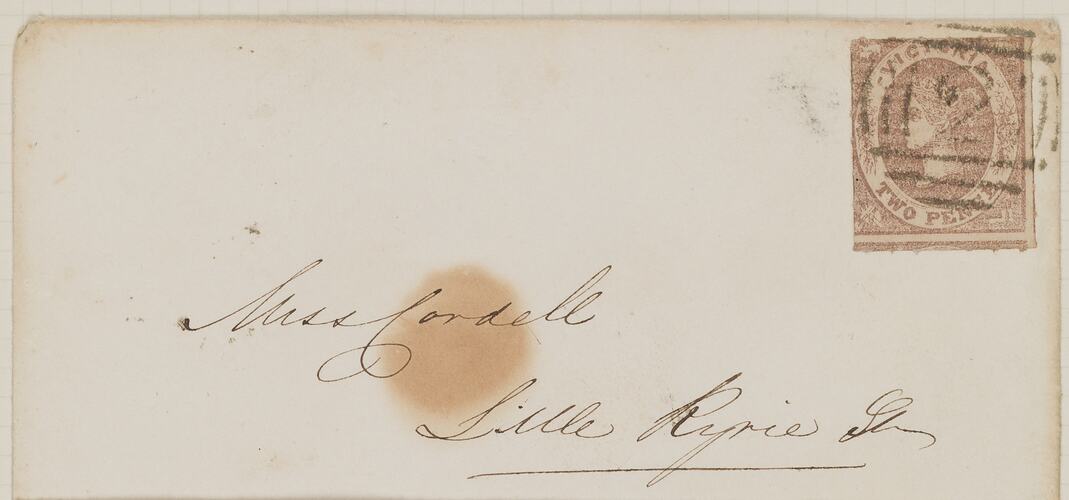 Stamp - Emblems Issue, 2 Pence, Victoria, Australia, 1858