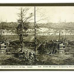 Rose Stereograph - 'A Huge 15" Gun Captured August 1918 by AIF Near Cappy'