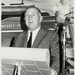 Photograph - Massey Ferguson, Premier Bolte Speaking at the Official Opening of the Sunshine Foundry, Sunshine, Victoria, 1967