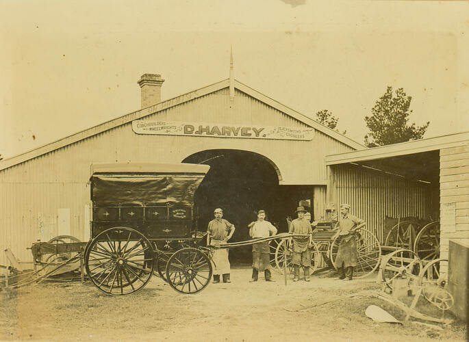 Photograph - Daniel Harvey Coachbuilders, Horsedrawn Carriage, Warrandyte, Circa 1900