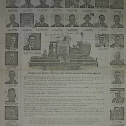 Advertisement - H.V. McKay Massey Harris Pty Ltd, 'Auto Header Pioneer Master Farmers on Yorke Peninsula', South Australia, Jul 1935