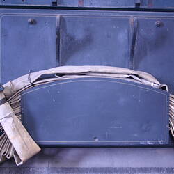 Fire Hose Holder - Mounting Rack with Canvas Hose, North Engine Room, Spotswood Sewerage Pumping Station, Victoria, circa 1900